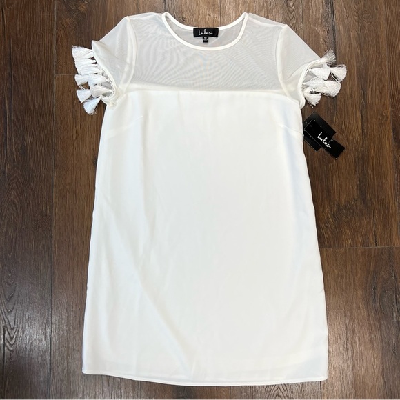 NWT Lulu’s Iced latte white shift dress SZ MED - Picture 3 of 9